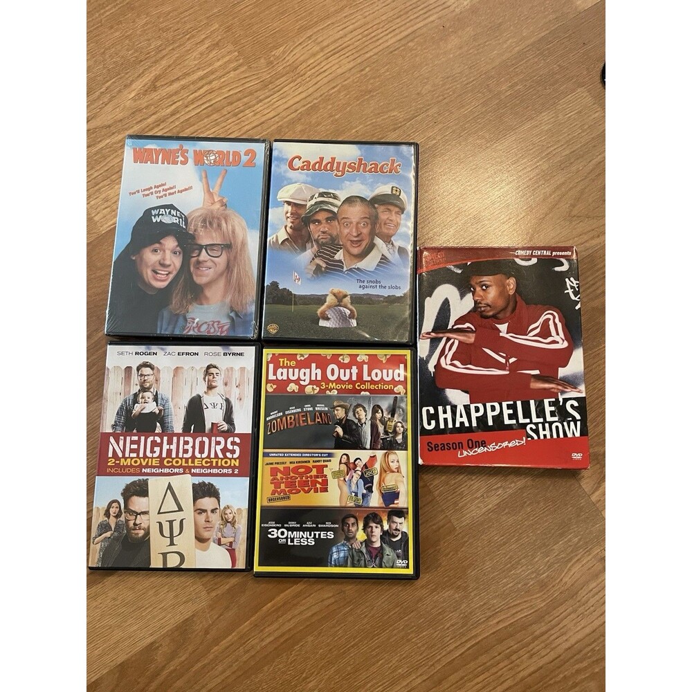 Comedy DVD Lot 9 Movies Zombieland Neighbors 1&2 Chappelle Show Wayne World 2